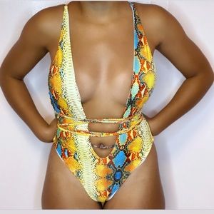 Snake skin swimsuit one piece